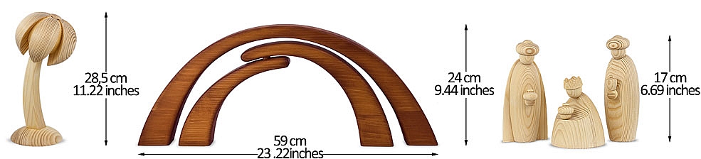 Krippenfiguren Fichtenholz natur 17 cm
