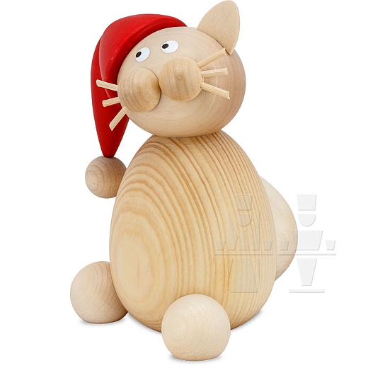 Katze Moritz mit roter Zipfelmütze groß von Torsten Martin