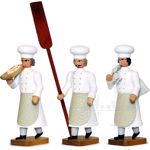 Bäckermeister mit Stollenschieber, Mehlsack und Trog