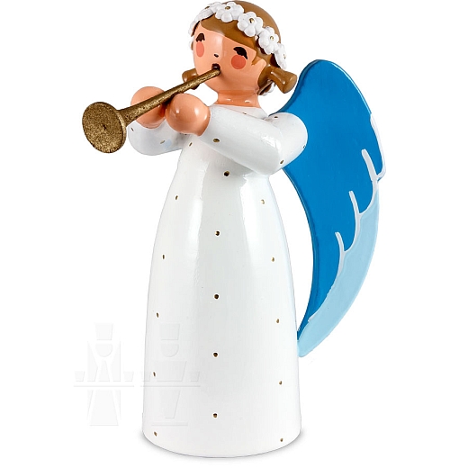 Engel mit Flöte weiß