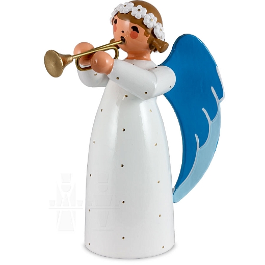 Engel mit Trompete weiß