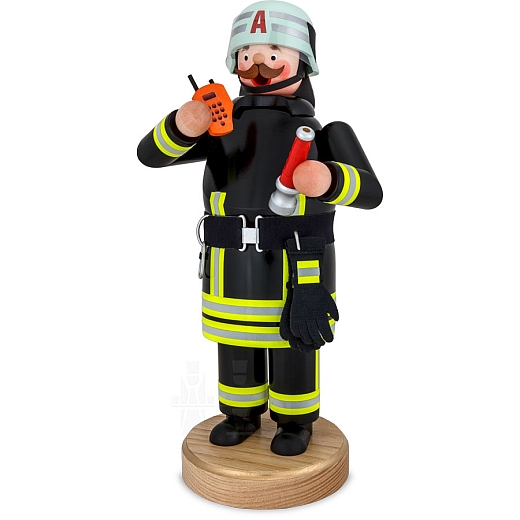 Räuchermann Feuerwehrmann mit Sprechfunkgerät