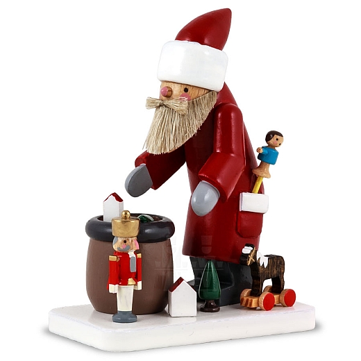 Weihnachtsmann mit erzgebirgischem Spielzeug von Flade
