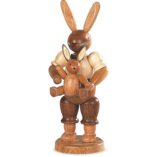 Easter bunny father with child, small natural