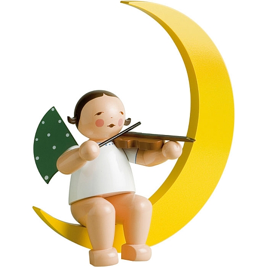 Angel with Violin in Moon Large