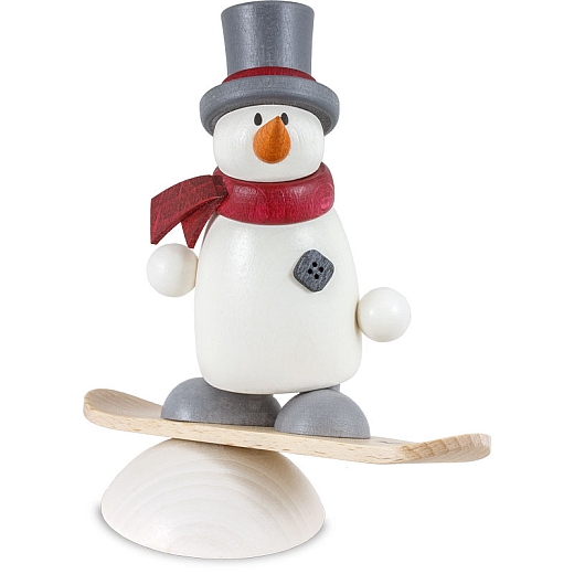 Snowman Fritz with snowboard