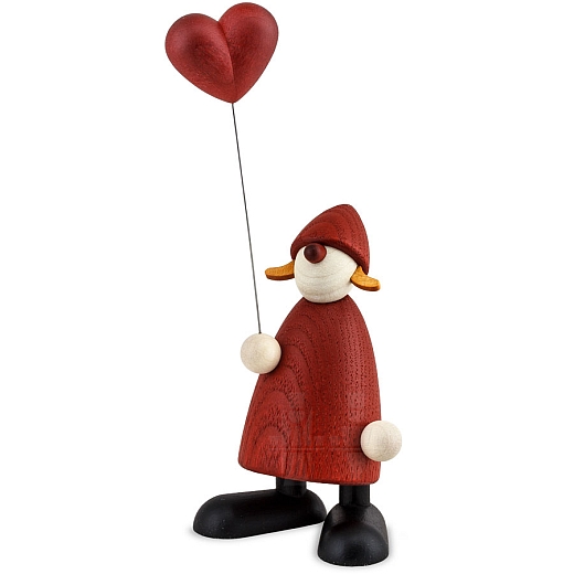 Santa Claus Woman with Heart Balloon