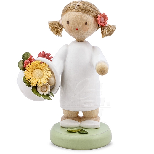 Girl with blooms basket