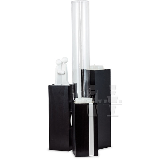 Star Vase Black-White with two candles