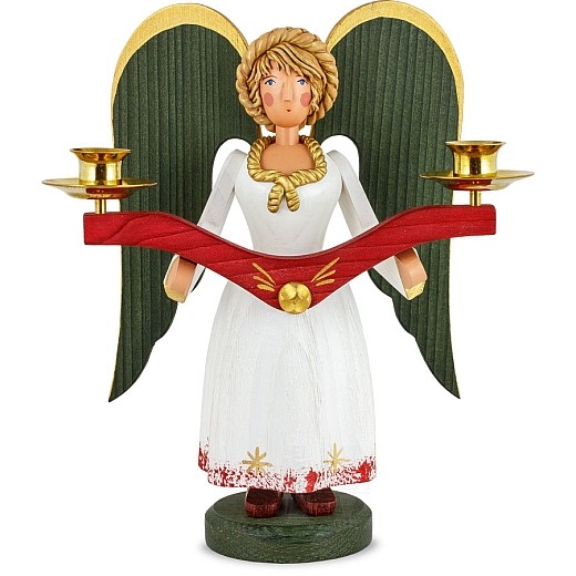 Angel medium size with brass candlesticks