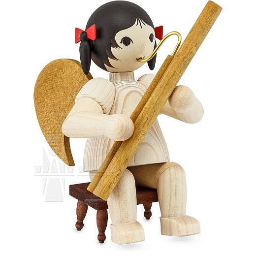 Loop Angel with Bassoon sitting on stool stained
