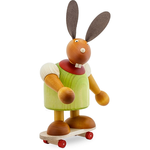 Big easter bunny green with Skateboard