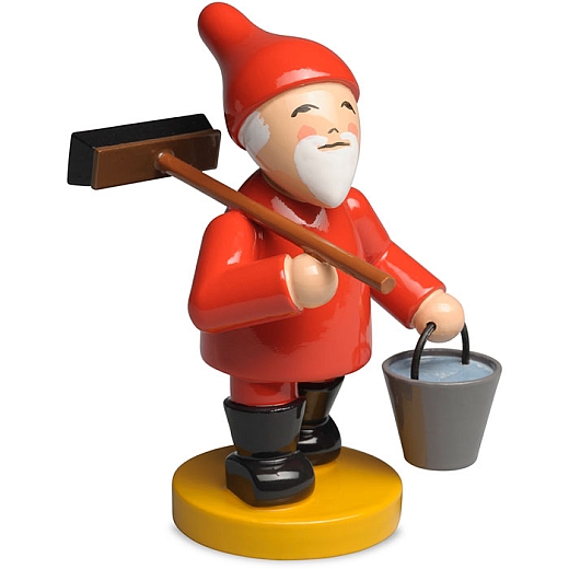 Gnome with Broom and Bucket
