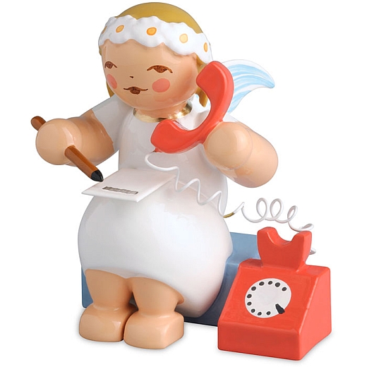 Marguerite angel sitting with Telephone