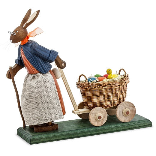 Easter Bunny Grandma with handcart