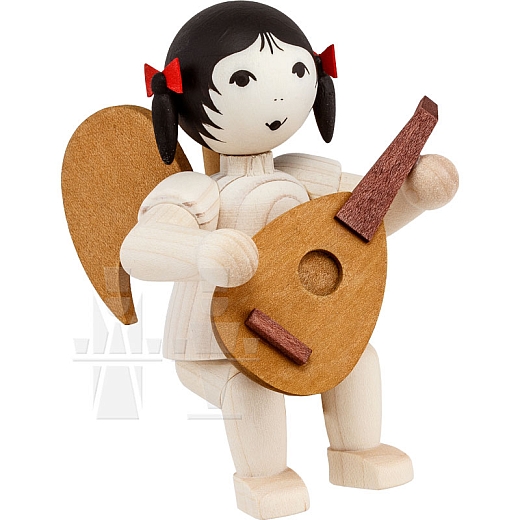Loop Angel sitting with Lute stained