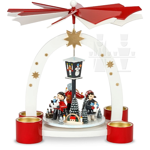 Bogenpyramide Teelicht Erzgebirgische Weihnacht lackiert limitiert