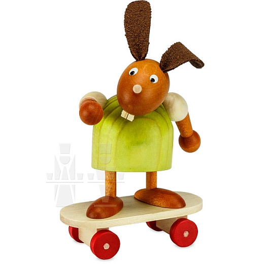 Easter Bunny green on Skateboard small