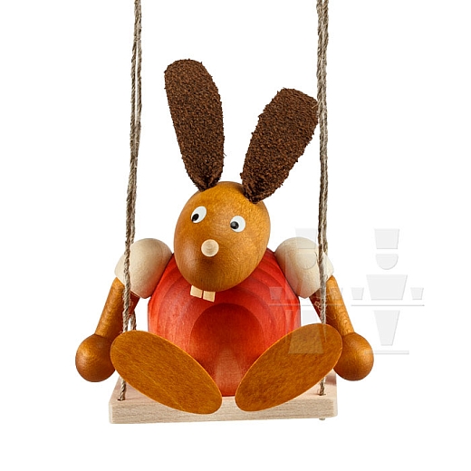 Easter Bunny red on swing small