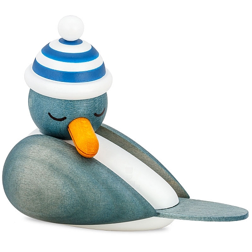 Sleeping Seagull light blue with striped hat blue
