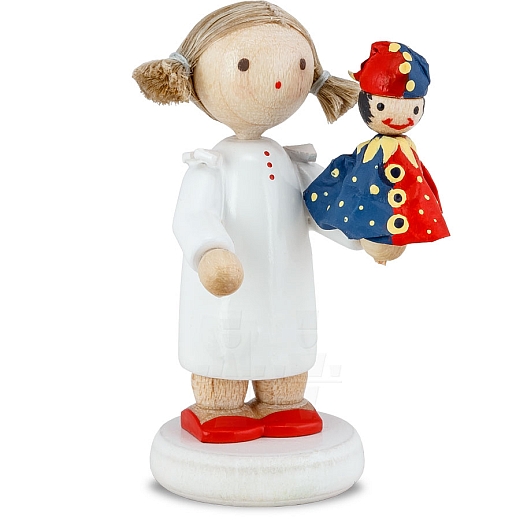 Girl with Kasperle Puppet red/blue