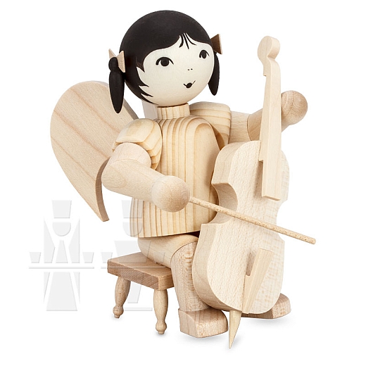Loop Angel sitting on stool with cello natural