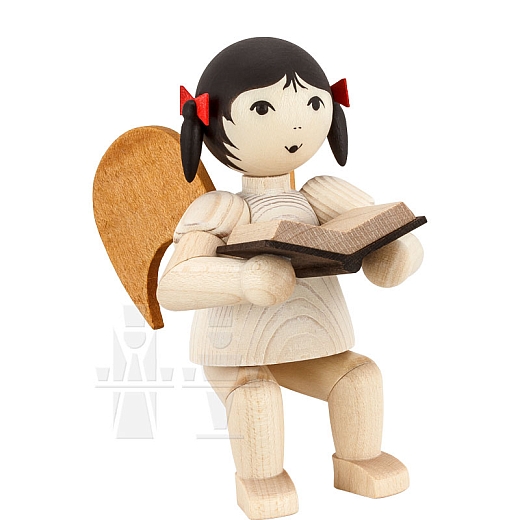 Loop Angel sitting with book stained