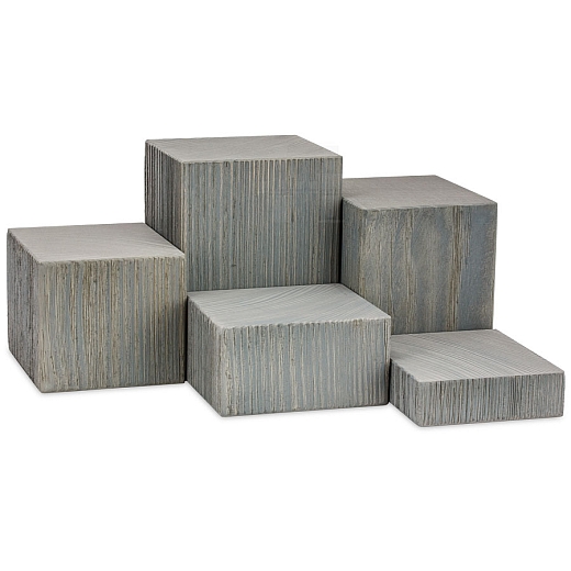 Deco Set blocks rough sawn grey 5 pieces
