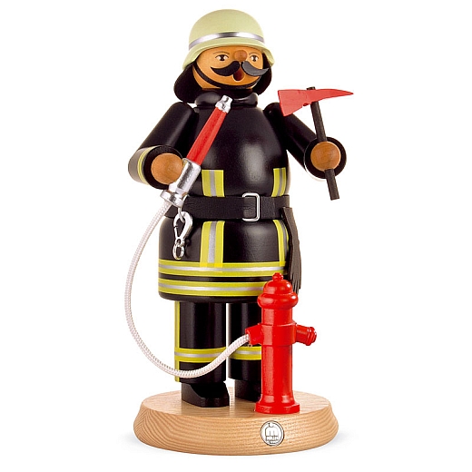 Räuchermann groß Feuerwehrmann in zeitgemäßer Uniform