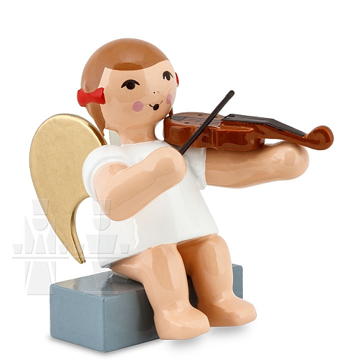 Schleifenengel sitzend mit Geige