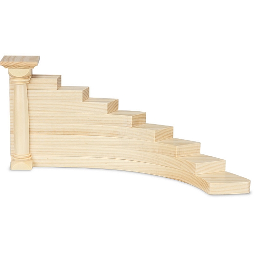 Angel Stairs left side natural wood