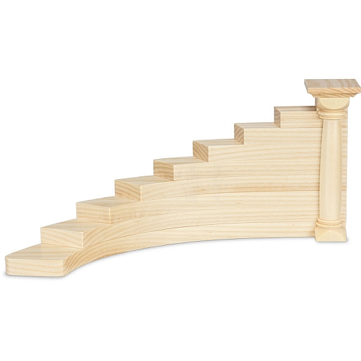 Angel Stairs right side natural wood