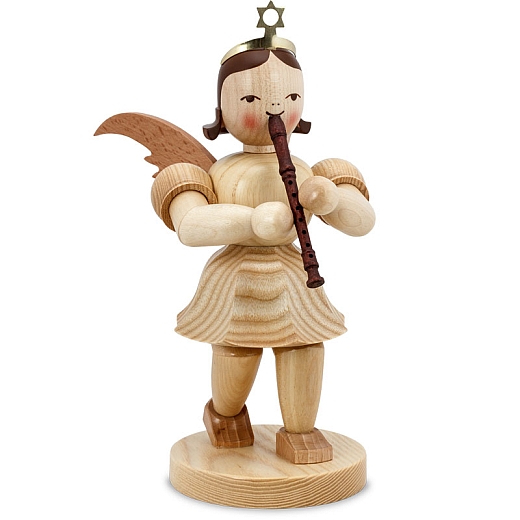 Angel short skirt natural wood 20 cm with Recorder