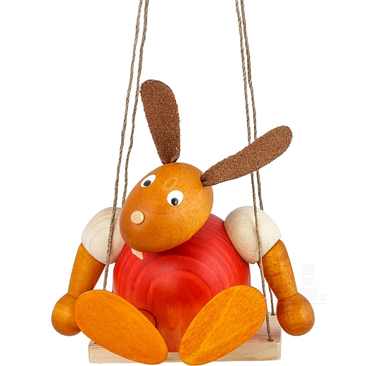 Easter Bunny red on the swing 11 cm