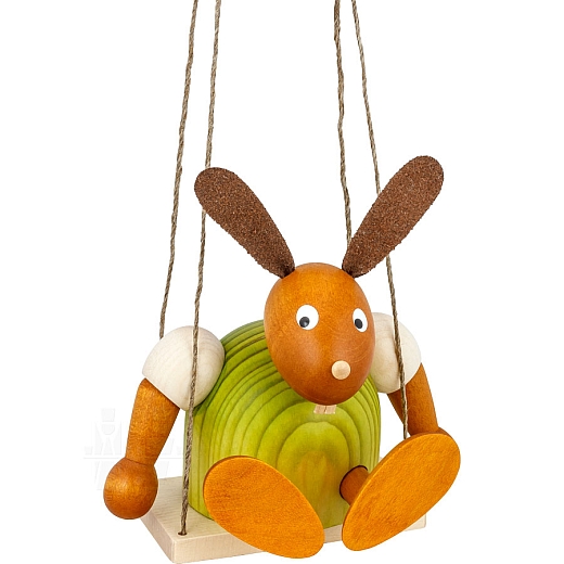Easter Bunny green on the swing 11 cm