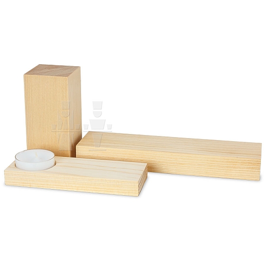 ML Set of Pedestals natural wood 3 pieces