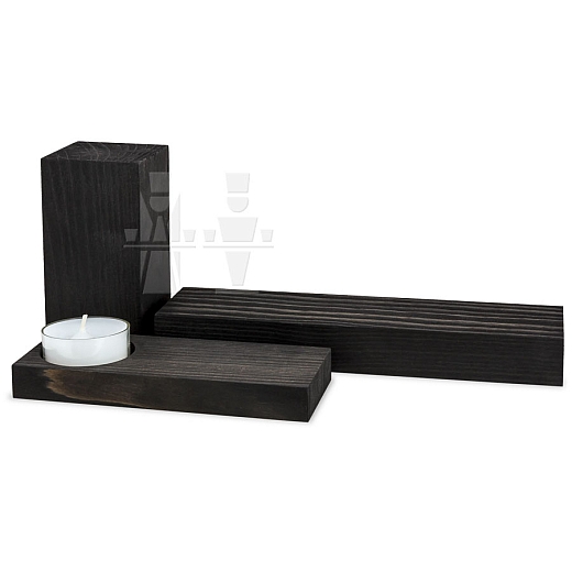 ML Set of Pedestals black stained 3 pieces
