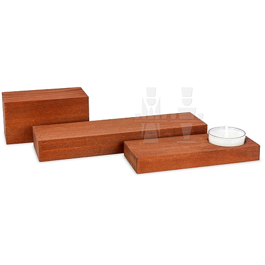 ML Set of Pedestals brown stained 3 pieces
