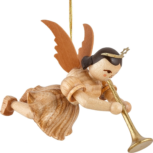 Floating Angel natural wood with Ceremonial Trumpet