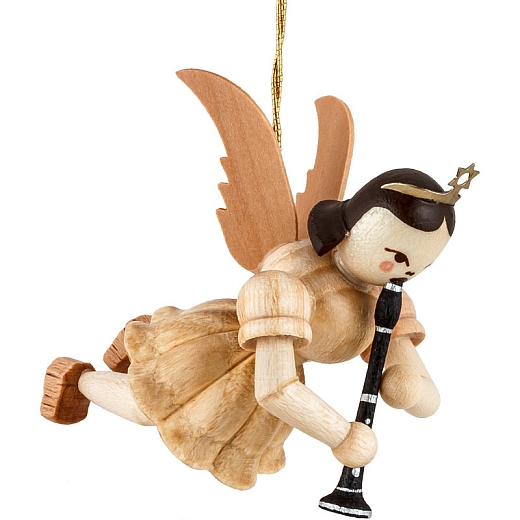 Floating Angel natural wood with Clarinet