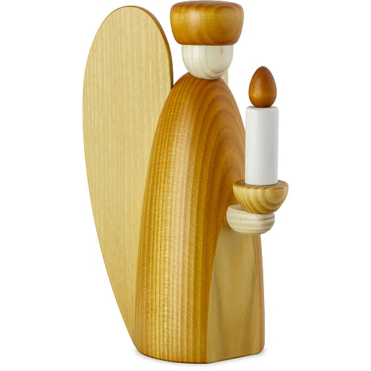 Angel yellow with wooden candle 17 cm from Björn Köhler