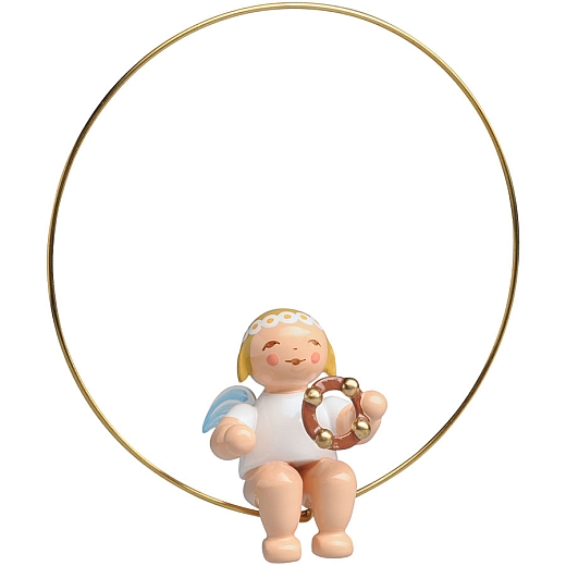 Christmas Tree Angel in a Ring with Headless Tambourine