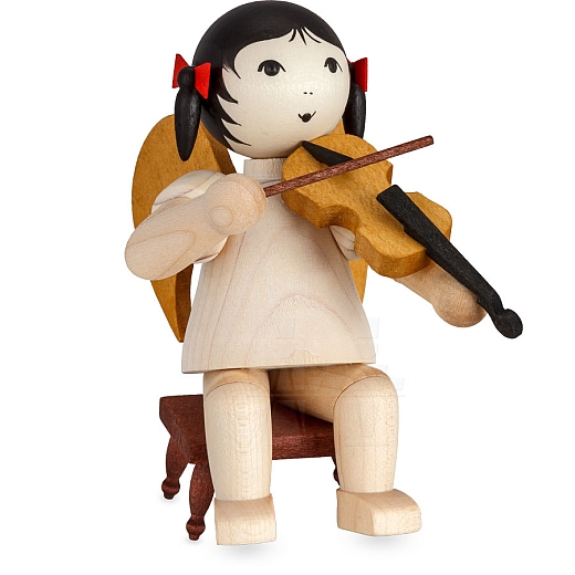Loop Angel with Violin sitting on stool stained