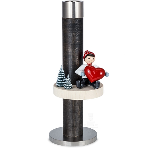 Candlestick black with Boy and Heart