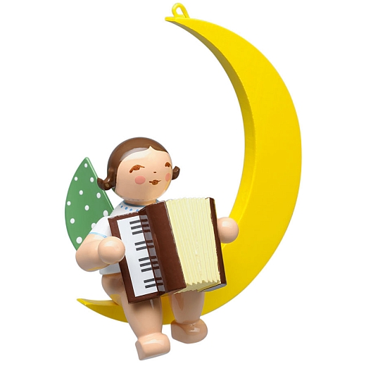 Angel with Accordion in Moon