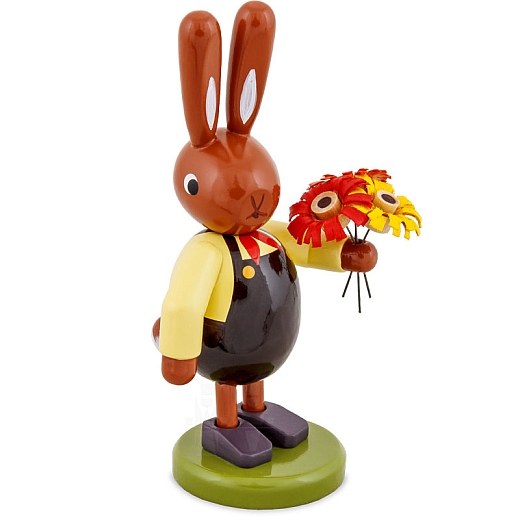 Easter Bunny with Bouquet and brown pants small