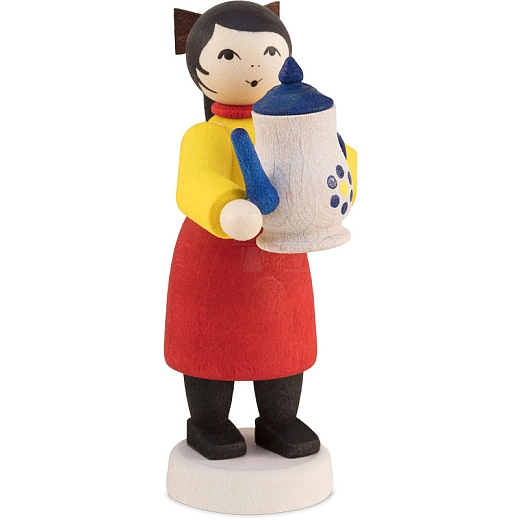 Winter child girl with coffee pot stained from Ulmik