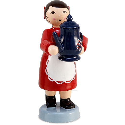Winter child girl red with coffee pot from Ulmik