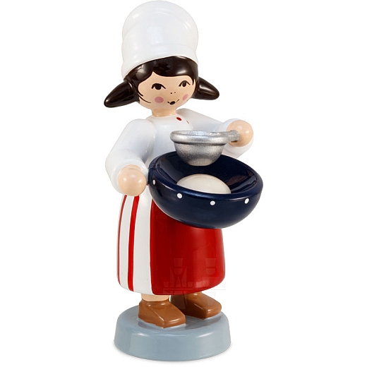 Winter child cookie baker girl with sieve red from Ulmik