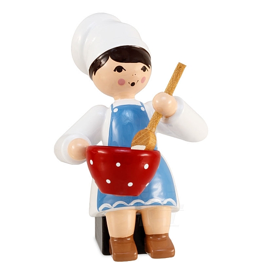 Winter child cookie baker girl blue with bowl from Ulmik